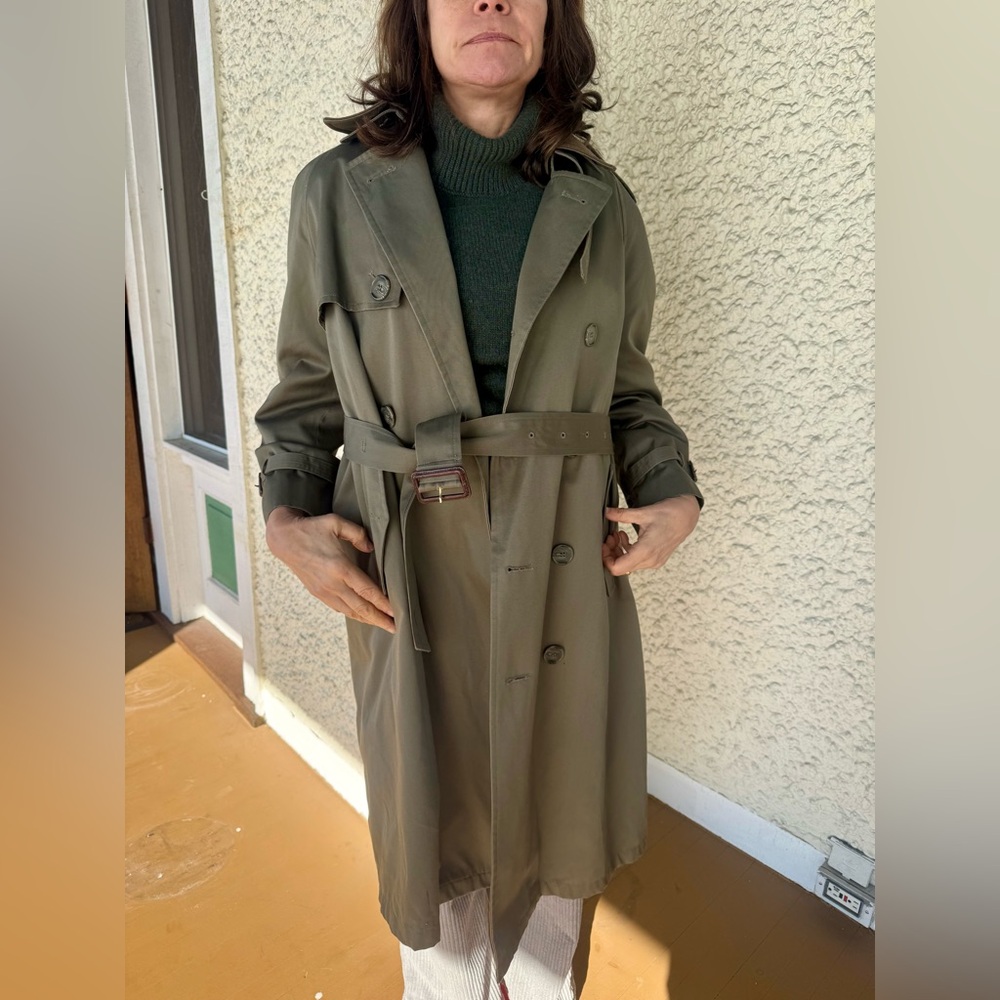 VTG Khaki Waterproof Trench Coat szL
